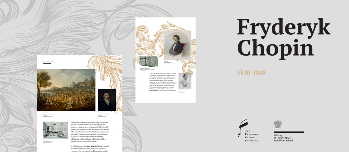 Fryderyk Chopin biografia / wystawa mobilna - Narodowy Instytut Fryderyka Chopina / Ministerstwo Spraw Zagranicznych RP